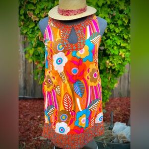 Colorful Cotton Dress Groovy 60s Mod Style SABBY ANAND L Sundance style